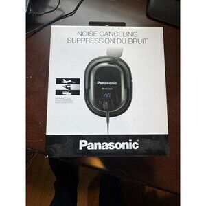 Panasonic RP-HC200 Noise Canceling Stereo Headphones Travel NEW in Box Black